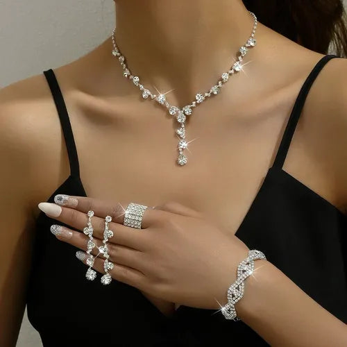 Juego de Collar y Pulsera con Circonitas 2 Piezas | Grado B