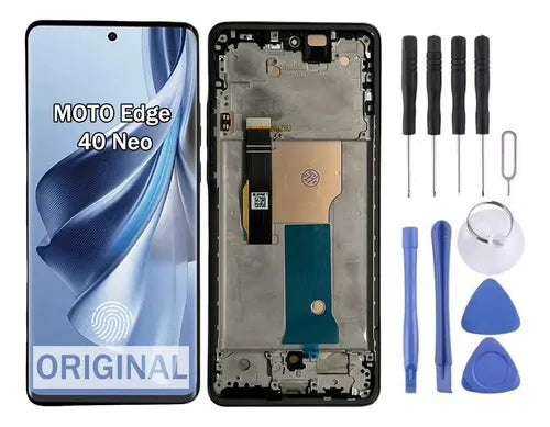 Pantalla LCD OLED con Marco para Motorola Moto Edge 40 Neo Color Negro | Grado B