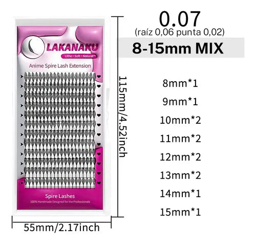 Extensiones de Pestañas Easy Fans Bloom Mix D de 8 a 15 mm | Grado B