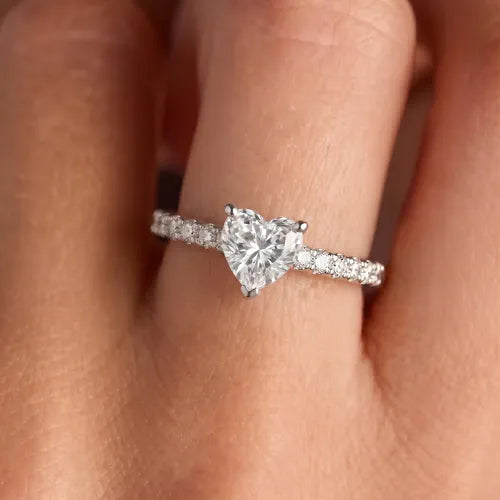 Anillo de Promesa para Mujer Color Plateado | Grado B