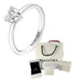 Anillo de Compromiso con Corazón Brillante Color Plateado | Grado B