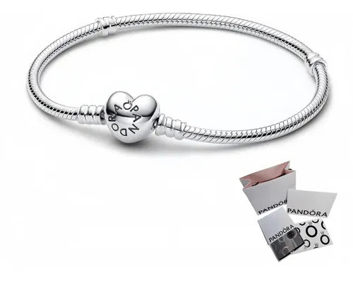 Pulsera de Serpiente con Corazón Regalo para Ella Color Plateado | Grado B