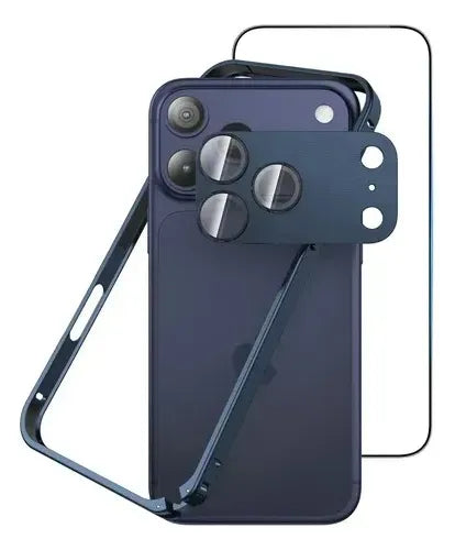 Mica de Cámara de Aluminio con Funda para iPhone 17 Pro y Pro Max Color Gris | Grado B