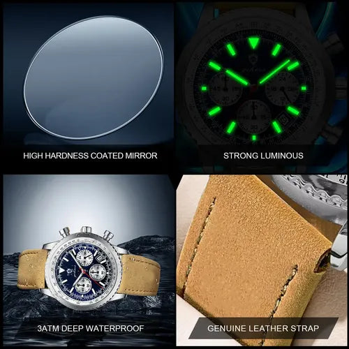 Reloj de Cuero Gohuos Business Cronógrafo | Grado B