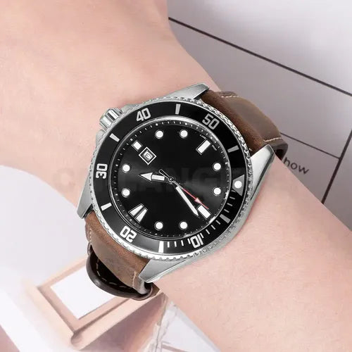 Correa de Reloj de Cuero Premium Estilo Ejecutivo Color Negro 2 cm | Grado B