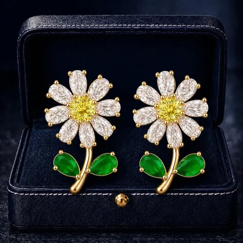 Aretes con Piedras de Colores Regalo para Mamá Color Plateado | Grado B
