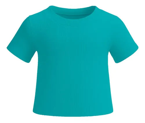 Blusa Ligera de Manga Corta a la Cintura para Niña | Grado B