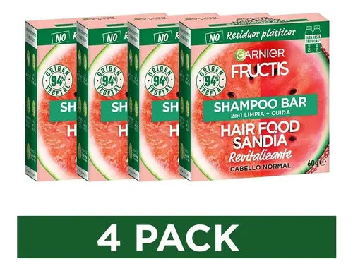 Pack X6 Unidades Shampoo Bar Hair Food Sandia 60G Garnier | Grado B