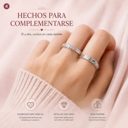 Anillo Rosa con Cristal Elegancia y Romance Color Plateado | Grado B