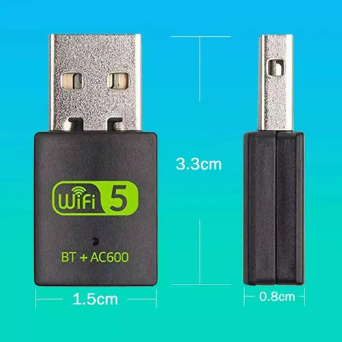 Adaptador USB WiFi de Banda Dual 5G con Bluetooth para PC Color Negro | Grado B