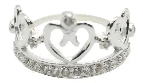 Anillo de Corona de Princesa Color Plateado | Grado B