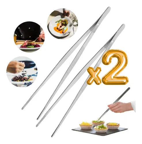 2 piezas Pinzas Precision Chef Emplatar Decoracion Cocteleria | Grado B