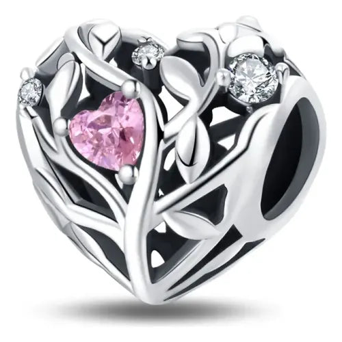 Dije Charm de San Valentín para Pulsera Color Plateado | Grado B