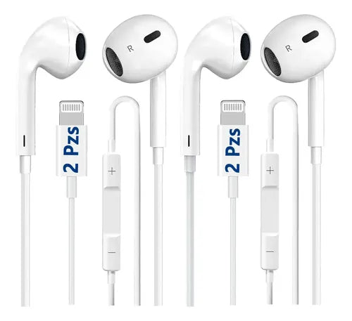 Audífonos para iPhone 7 8 11 12 13 14 Lightning Manos Libres Blanco | Grado B
