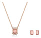 Conjunto de Zirconia Octogonal Color Dorado Rosa | Grado B