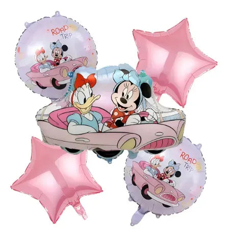 Paquete de 5 Globos de Aluminio con Lunares Color Azul 22 Pulgadas | Grado B