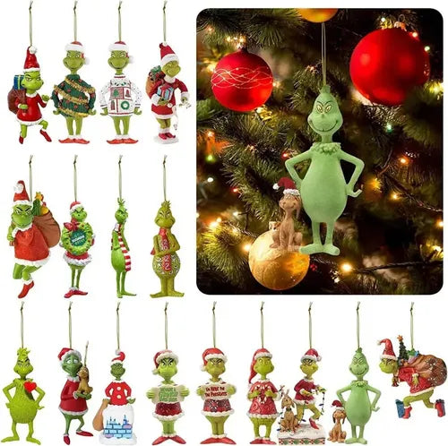 Set de 32 Adornos Colgantes del Grinch para Árbol de Navidad | Grado B