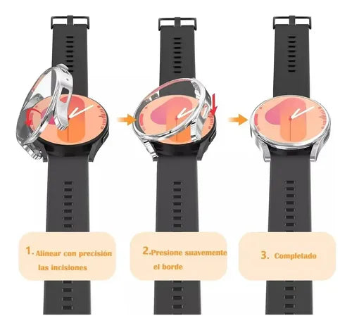 5 FUNDA + 5 MICA PARA SAMSUNG GALAXY WATCH 4 5 40MM 44MM