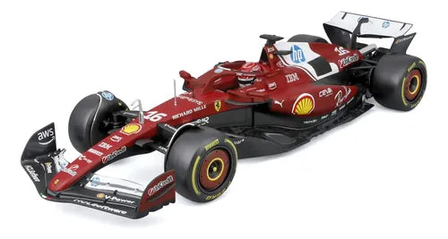 Auto Race Ferrari SF-25 (2025) a Escala 1:18 Leclerc #16 Rojo | Grado A