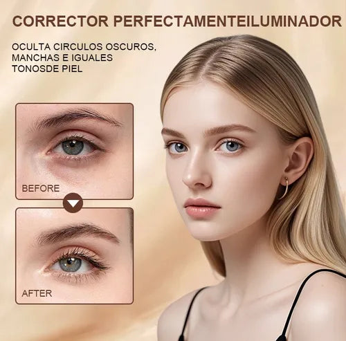 Corrector en Crema 3 en 1 de Máxima Cobertura con Pincel Tono Natural | Grado B