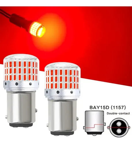 2 Focos Estróbos Leds Cuarto Stop 1157 BAY15D P21/5W | Grado B