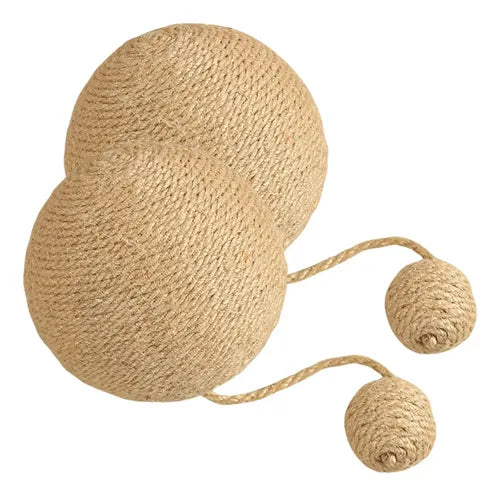 Accesorio de Bola Rascadora Ondulada para Gatos, Sisal Dorado | Grado B