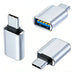 Adaptador USB Tipo C Hembra a USB Macho Color Plateado | Grado B