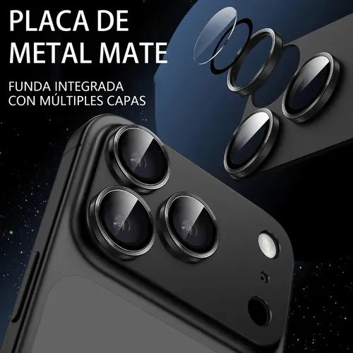 Mica de Cámara de Aluminio con Funda para iPhone 17 Pro y Pro Max Color Gris | Grado B