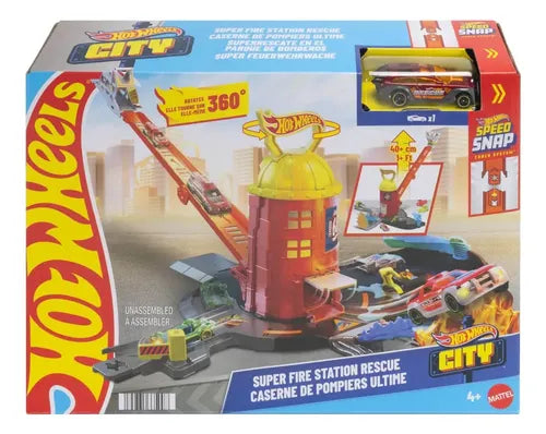 Hot Wheels Pista de Juguete Super Pista Estación de Bomberos Multicolor | Grado A