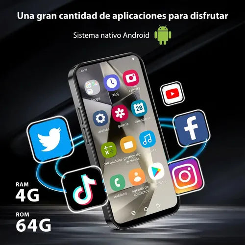 W&O F11 MINI 3G SMARTPHONE 4GB OF RAM + 64GB DATING ROM MULTILINGÜE CAMERA OF 8MP + 5MP SYSTEM ANDROID DOBLE SIM... DORADO