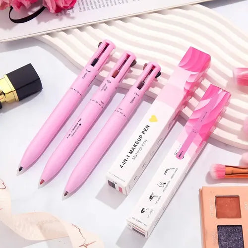 Set De Bolígrafos De Maquillaje Multifunción 4 En 1: Lápiz D