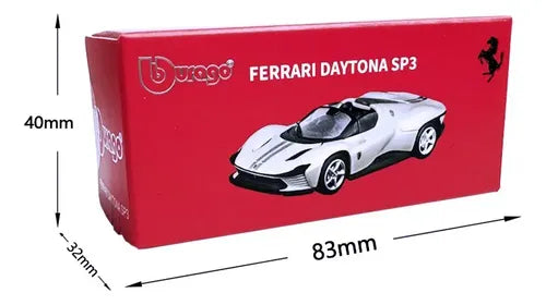 Bburago Ferrari Daytona SP3 Metal Car Model Rojo Blanco 1:64 | Grado B