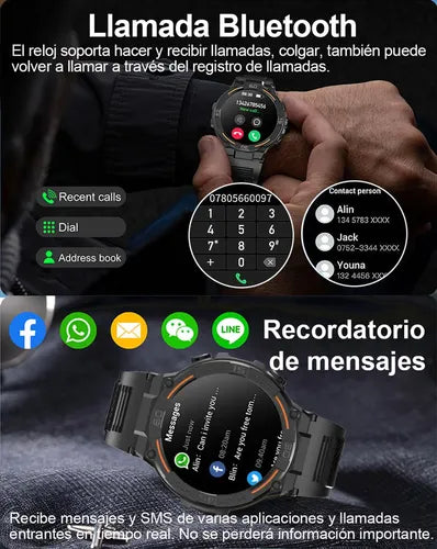 Reloj Inteligente Hombre Smartwatch Militar Deportivo 1.52 | Grado B