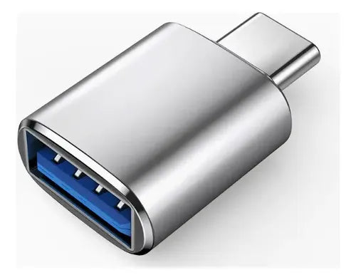 Adaptador USB Tipo C Hembra a USB Macho Color Plateado | Grado B