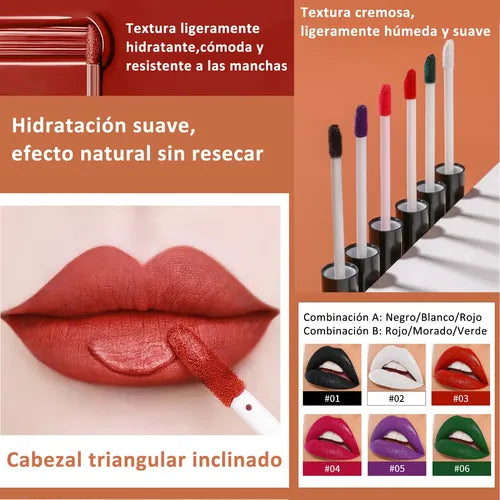 3 Colores Set Lápiz Labial Glaseado de Labios de Halloween | Grado B