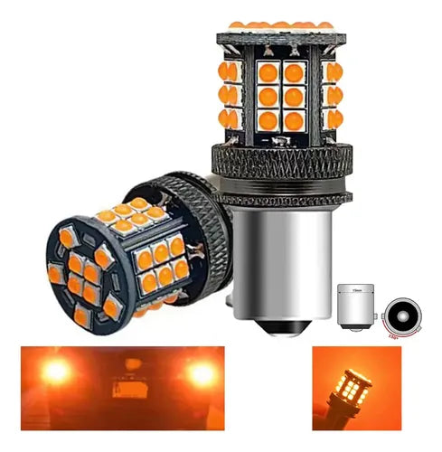 2 Foco LED 1156 BAU15S PY21W Auto Direccionales sin Error | Grado B