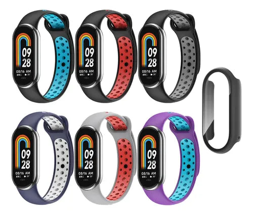 2 correas para xiaomi mi band 8 silicone repuesto y funda 1 GRADO A