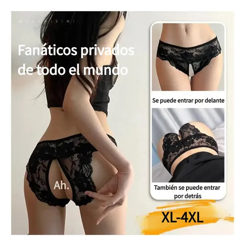 2PCS LIGEROS SENSUALES CALZONES ENCAJE ROPA INTERIOR GRANDE