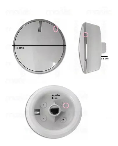Perilla para Centro Lavado Mabe 4 Cms Gris Grafito | Grado B