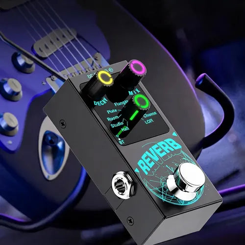 Pedal de Efectos Reverb de 9 Tonos para Guitarra Eléctrica Color Negro | Grado B