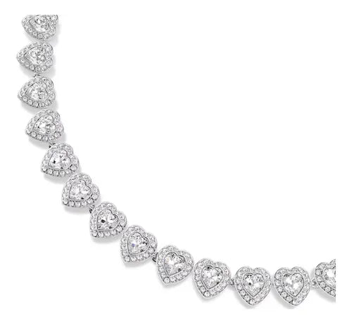 Collar de Corazón Brillante Blanco | Grado B