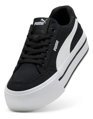 Tenis Puma Court Classic Vulc FS Platform Blanco y Negro Talla 24 MX | Grado B