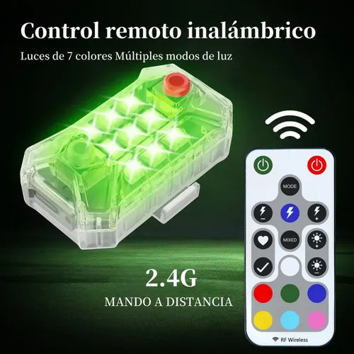 2 Luces Estroboscópicas LED Inalámbricas con Control Remoto | Grado B
