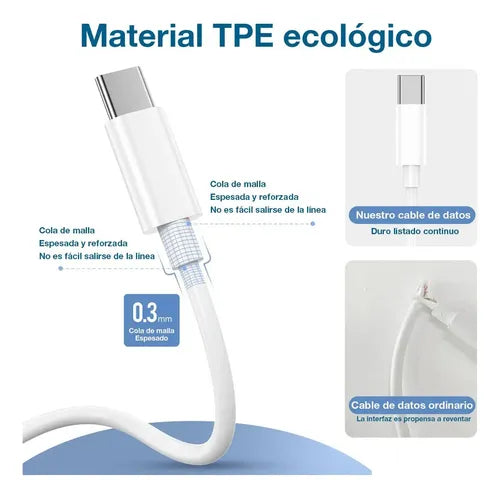 Cable USB C a USB C de Carga Rápida 60W 30 cm | Grado B