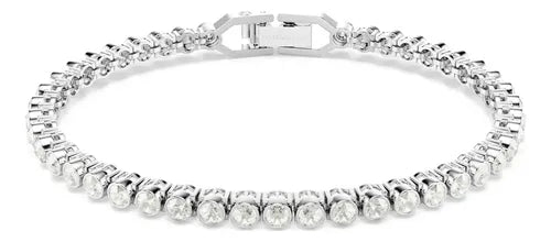 Pulsera Emily de Talla Redonda Blanca Color Plateado | Grado B