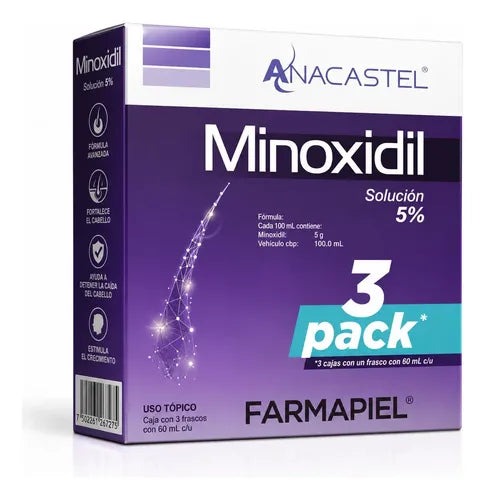 Líquido Anticaída Anacastel Minoxidil Solución 5% de 60ML | Grado B