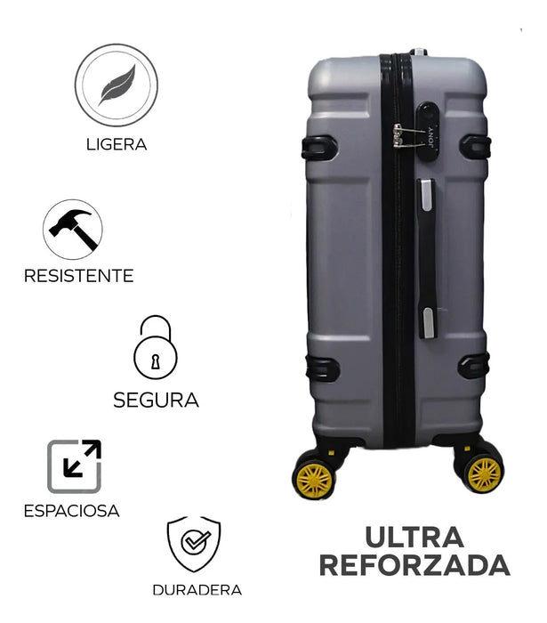 Maleta De Viaje 19 Kg Mediana 23 Pul Candado Y Ruedas 360 Plateado 058 5 GRADO B