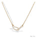 Collar con Dijes de Doble Anillo Color Dorado | Grado B