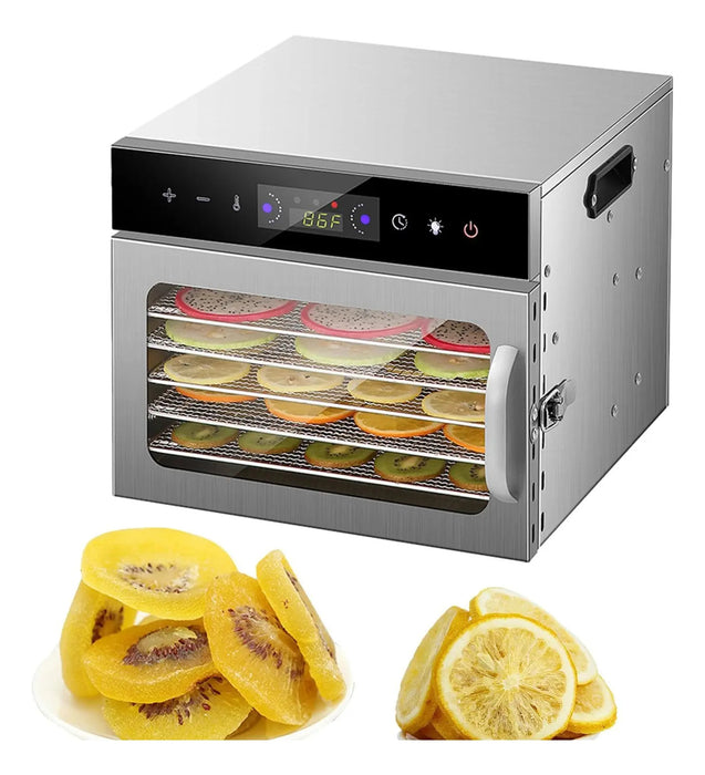 DESHIDRATADOR DE ALIMENTOS 6 BANDEJAS FRUTA ELÉCTRICO PLATEADO GRADO A