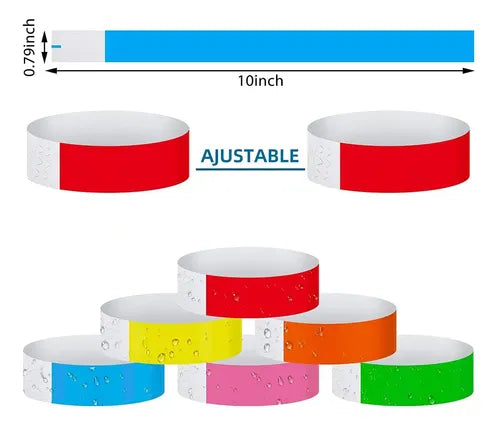 500 Pulseras de Identificación de Papel Tyvek para Eventos | Grado B